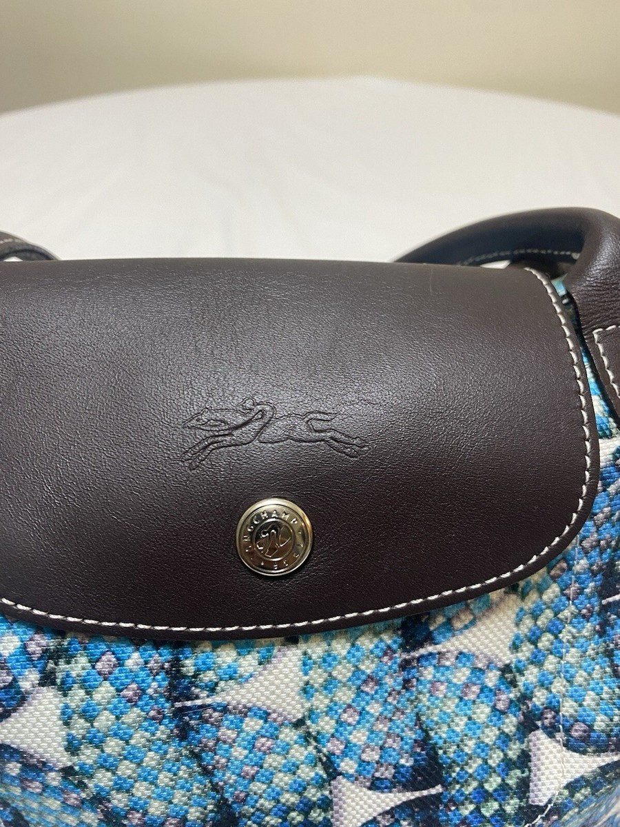 Longchamp Le Pliage Surf & The City Canvas Medium Tote Blue