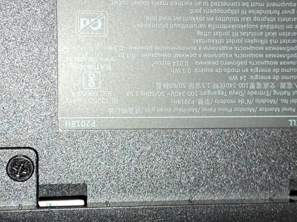 Dell 20 P2018H 20" Monitor LED LCD 60Hz VGA HDMI DP UK Power Cable eBay