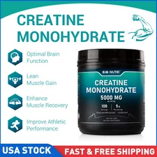 Pure Creatine Monohydrate 500g Powder (Micronized) 100 Servings Support Muscles