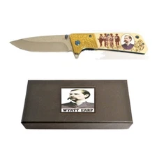 8.5" WYATT EARP Collectible Knife Wild West Unique Gift Boxed Old West Marshal