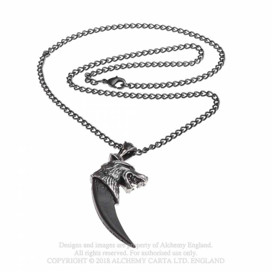 , Schmuck/halskette/anhänger - Zinn - Gothic / Viking - Wolf Macht -
