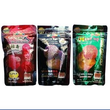 Okiko Cichlid Flowerhorn Fish Food Head Up Hunch Platinum Set XL Pellet 3 x 100g