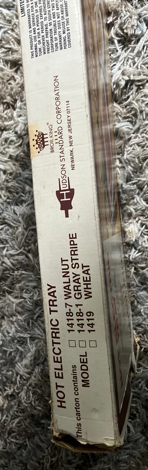 Calentador de bandeja eléctrico Broil King Hot con caja original y manual (1418) de colección Foto 4 de 4