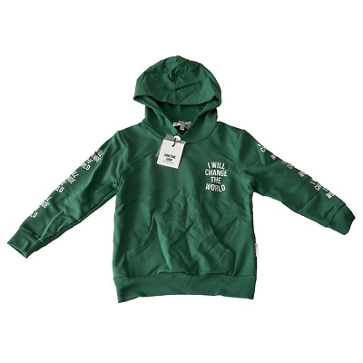 Sometime Soon Pullover Hoodie Toddler Size 4T Green I Will Change The World