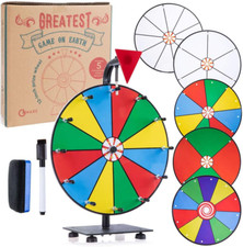 5 in 1 Tabletop Prize Wheel Spinner - 12" Carnival Games Smooth Spinning Wheel f