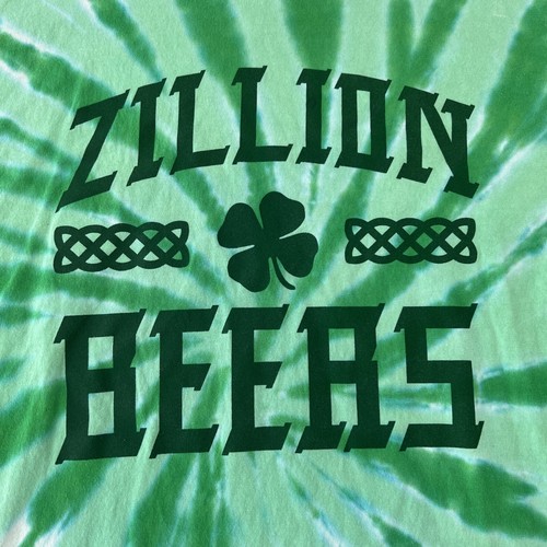Barstool Sports Shirt Mens Size Large Tie Dye Green Zillion Beers St Patrick Day - Picture 4 of 7