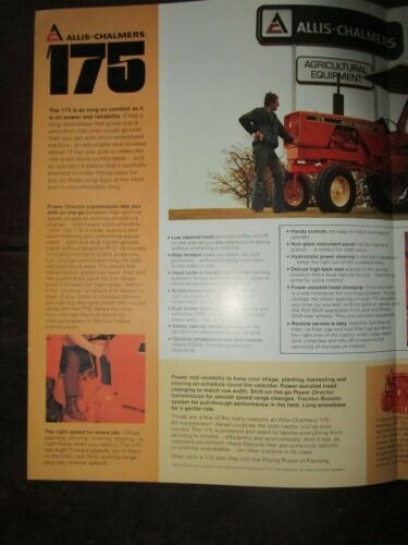 Folleto original para el tractor Allis Chalmers 175, excelente estado - Imagen 2 de 5