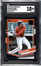 2023 Panini Chronicles Clearly Donruss #24 Druw Jones BLUE /50 SGC 10 GEM MINT