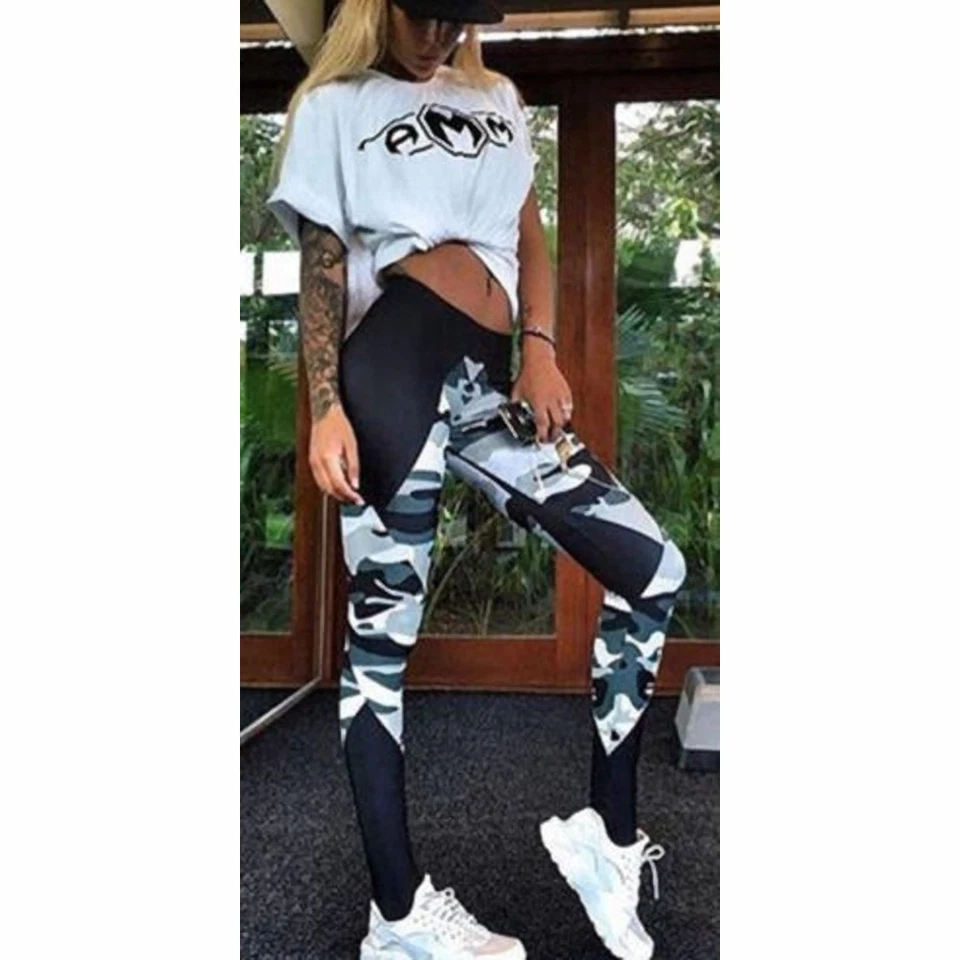 LEGGINGS DONNA SPORT Pantaloni Palestra Fitness Leggins Aderenti Yoga Pilates  - Immagine 2 di 4