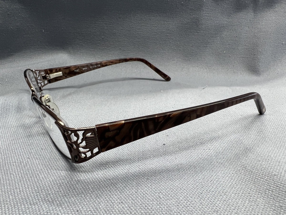KAY UNGER NEW YORK K141 BRN 51-18-135 EYEGLASSES BROWN FULL 