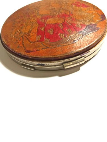 Vintage soviet leather powder box. Leningrad. 1970s USSR - Picture 9 of 12