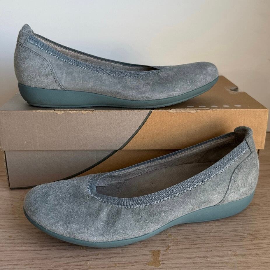 その他 For Kristen Kristen Dansko Kristen Blue Suede Ballet Flat Women Shoes Slip On- SZ 40