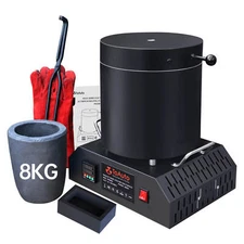 TOAUTO 8KG Electric Aluminum Melting Furnace 1800W Smelter Temperature Control