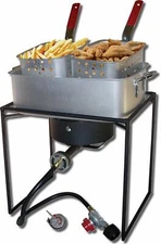 King Kooker Propane Gas Backyard / Camping Cooker w/ Two 16-Inch Frying Baskets