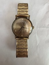 Lord Elgin Shockmaster Vintage 33mm Gold Dial 17J Manual Wind Expansion