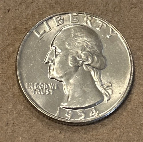 1954 D Washington Quarter - GEM Uncirculated Condition 90 % Silver👍