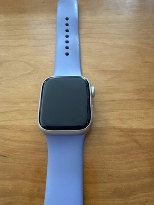 Apple Watch Series 7 41mm Starlight Aluminum GPS+Cellular A2475 Lavender Band