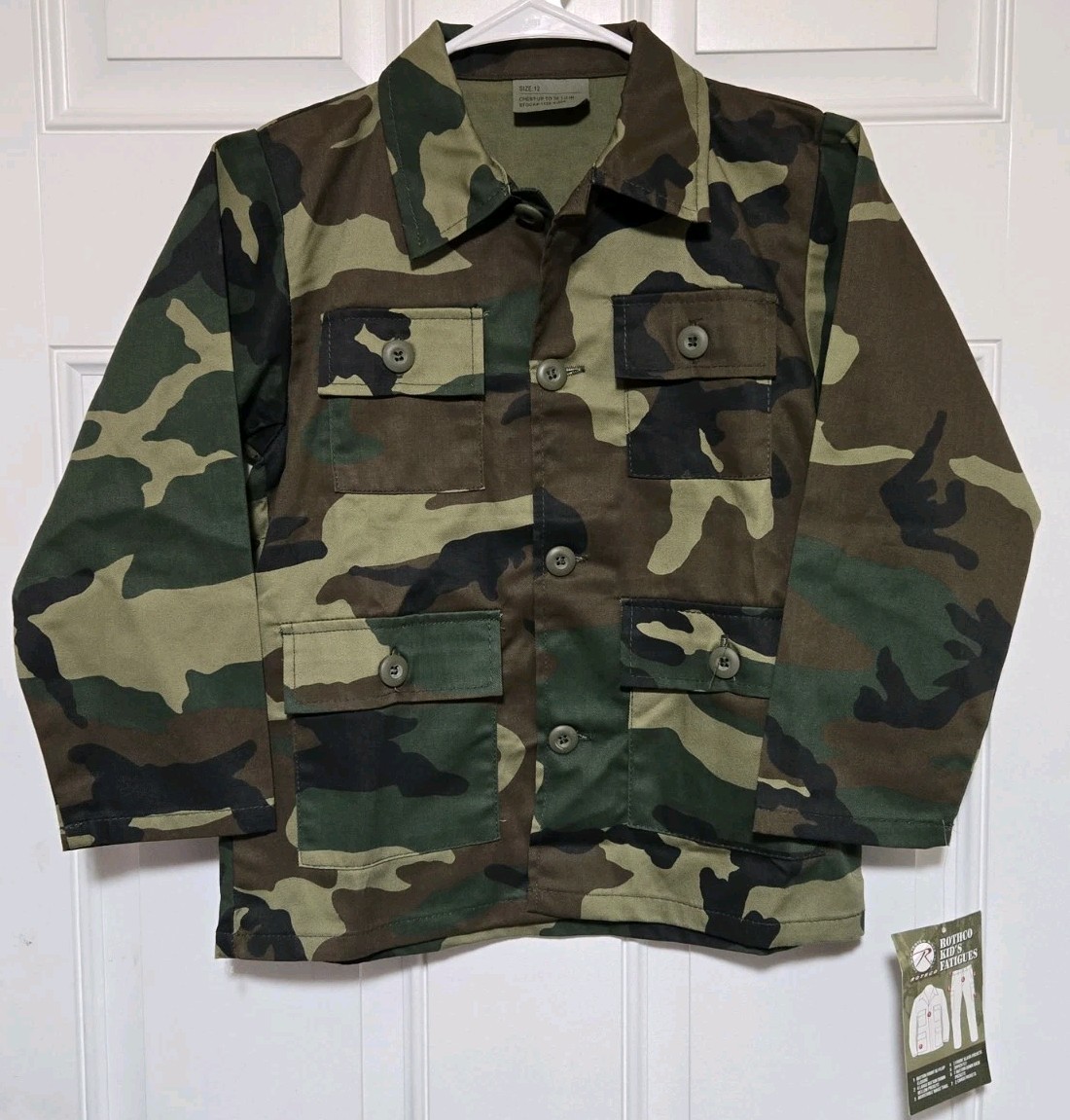 Military BDU GI Camo Field Jacket Shirt Woodland Rothco Kids