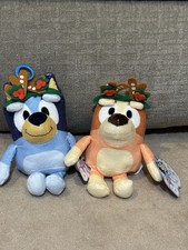 NEW, Bluey  Friends Bluey  Bingo With Reindeer Ears 7" Plush BACKPACK CLIPS