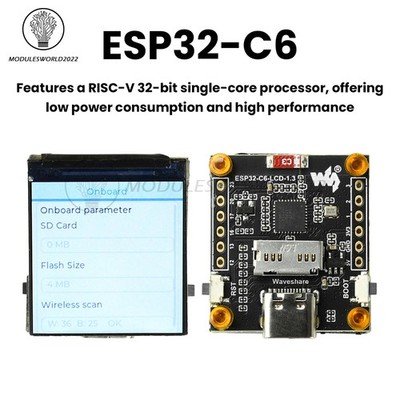 ESP32-C6 1.3'' LCD Display ST7789 WIFI BT Development Board 240×240 Single Core