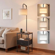 Uimoso Floor Lamp End Side Table 3-Tier Drawe...