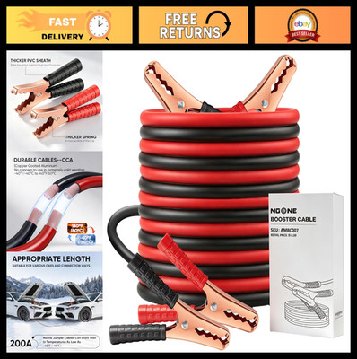 Heavy Duty 10ft Jumper Cables for Car Battery - Automotive Booster Cables, Jump