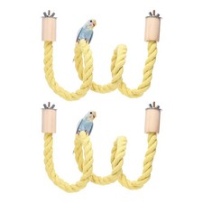2 Pcs Bird Rope Perch Swing Bird Stand Rope Perch 39 Inch Yellow