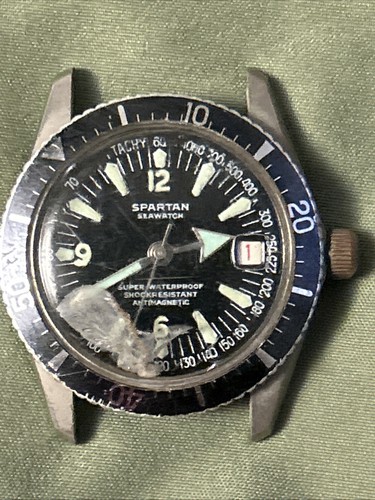 Vintage Spartan Seawatch Scuba Diver Mens Watch 36mm Manual