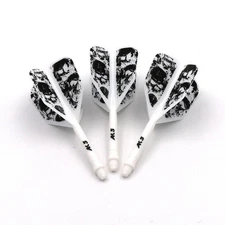 CUESOUL Integrated Dart Shaft & Flights 33mm White Skull Design