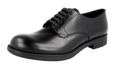 PRADA Leather Derby Dress Shoes - Rubber Sole - Black - NEW -  US 9 EU 42