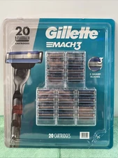NEW Gillette Mach3 Razor Blades Refill for Men - 20 Cartridges