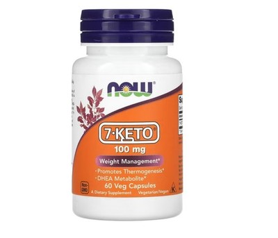 Now Foods 7-KETO 100 mg 60 Veg Capsules GMP Quality Assured, Vegan, Vegetarian