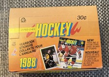 1988 O-Pee-Chee OPC HOCKEY STICKERS WAX BOX - 48 PACKS - 5 Cards Per Pack HULL