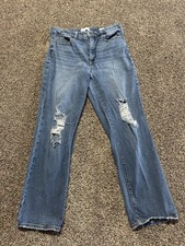 Sofia Vergara Women's Jeans Size 6 Blue Denim Leslie Slim Straight Distressed