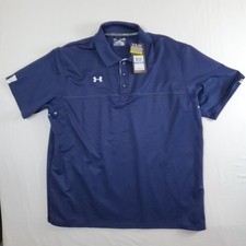 NWT Under Armour HeatGear Loose Fit Polo Shirt Men's XL Navy Blue Golf Athletic
