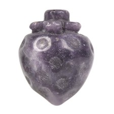 28mm Lepidolite Lithium Mica Carved Strawberry Statue Stone (TOP Hole Drilled)