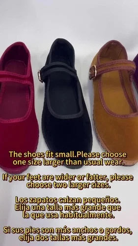 Velvet Mary Jane Shoes Hand Stitch Streetwear Ballet Flats Casual Pumps Loafers - Picture 3 of 31