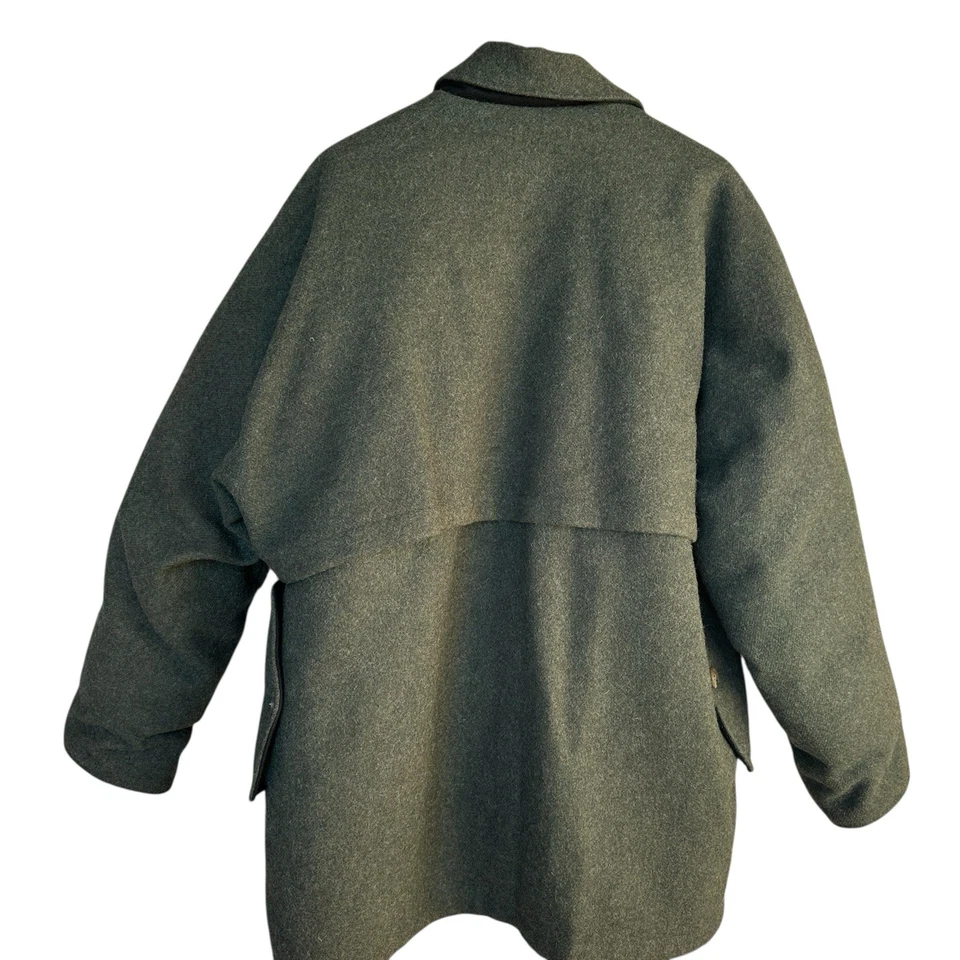 Vintage Eddie Bauer Jacket Men's Size XL Mackinaw Green Wool Goose Down Pockets - Image 3 of 4