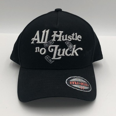Muka  All Hustle No Luck  SnapBack Hat Black Embroidered Money Hustle Hat