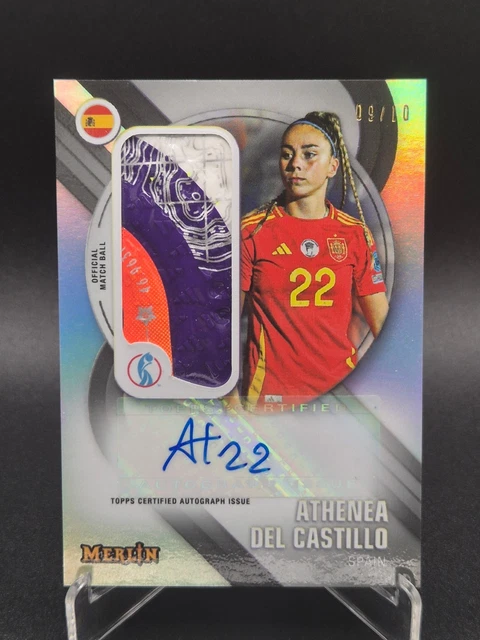 2025 Topps Merlin UEFA Women's Euro Athenea Del Castillo Match Ball Autogramm /10