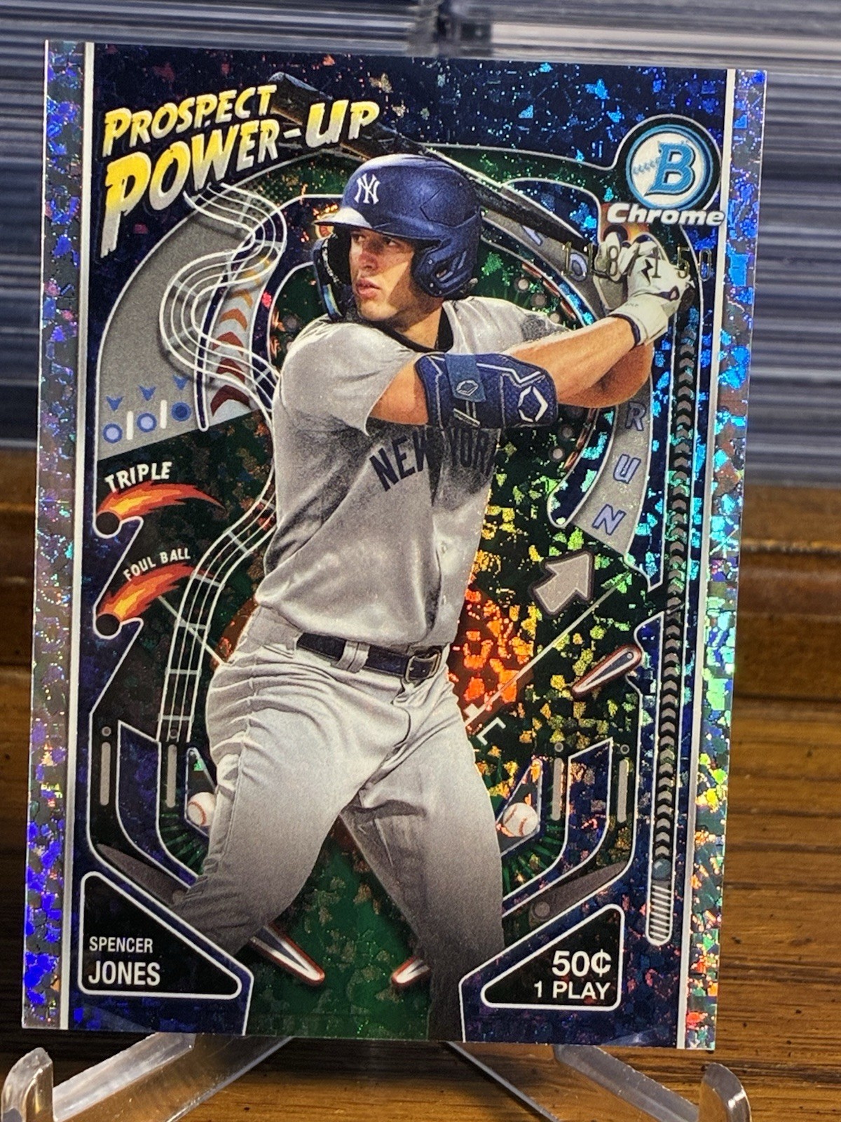 2024 Bowman Spencer Jones Prospect Power-Up Blue Mini Diamond Refractor /150 🔥