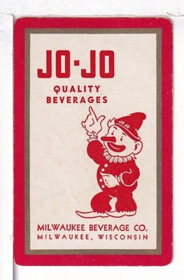 Single Vintage Playing Card ''Jo-Jo Beverages'' Soda Pop JOJ-1-1 A