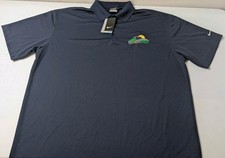 Nike Bison Roofing  Solar Polo Shirt Mens XXL Navy Blue Short Sleeve