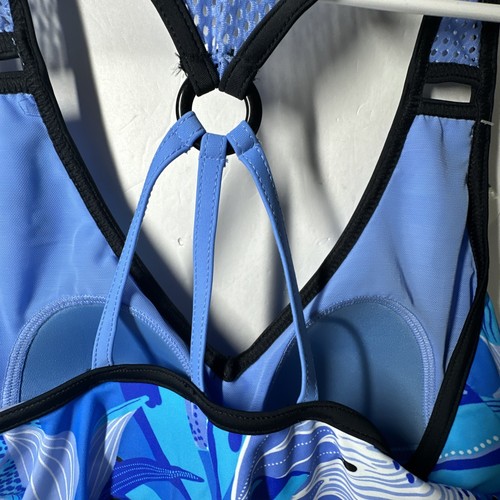 Gerry Tankini Women’s Small UPF 30 New Blue Floral - Picture 11 of 19
