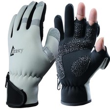 Neoprene Fishing Gloves Touchscreen 3 Cut Fingers Warm Cold Weather Suitable