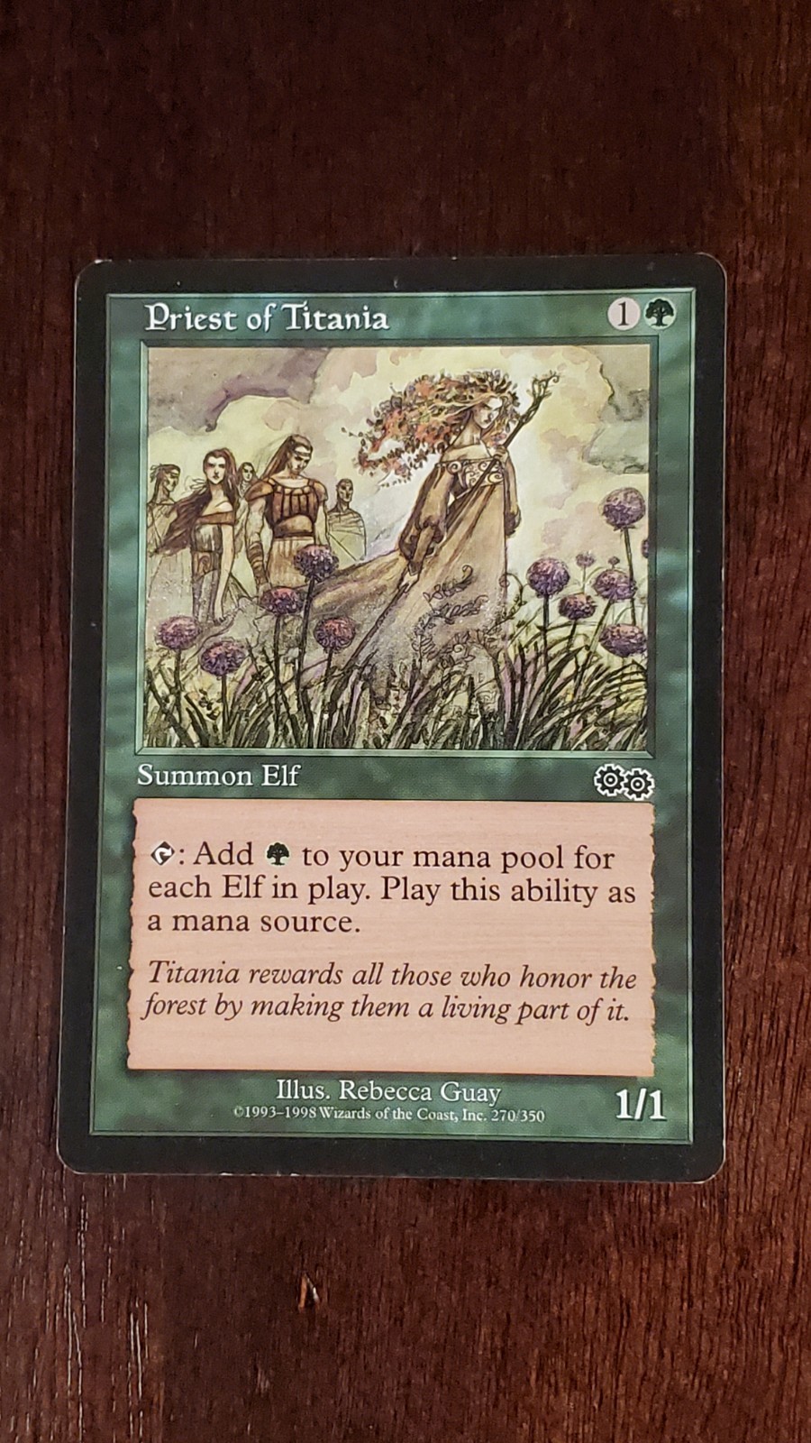 Priest of Titania Urza's Saga EX/LP 270/350 MTG Magic the Gathering Common Elf