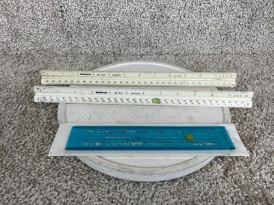 Lot of 3 Staedtler Scale Ruler 987-19-34 & 987-19-31 Template Ruler 572-050