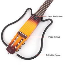 Electric Classical Guitar Nylon String  Fold Flding Silent With Gig Bag