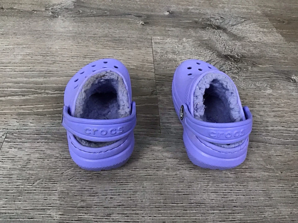 Crocs Unisex Kid's Classic Lined Clog Lilac - US Kid's Toddler C4 Slip On Shoes - Image 3 of 4