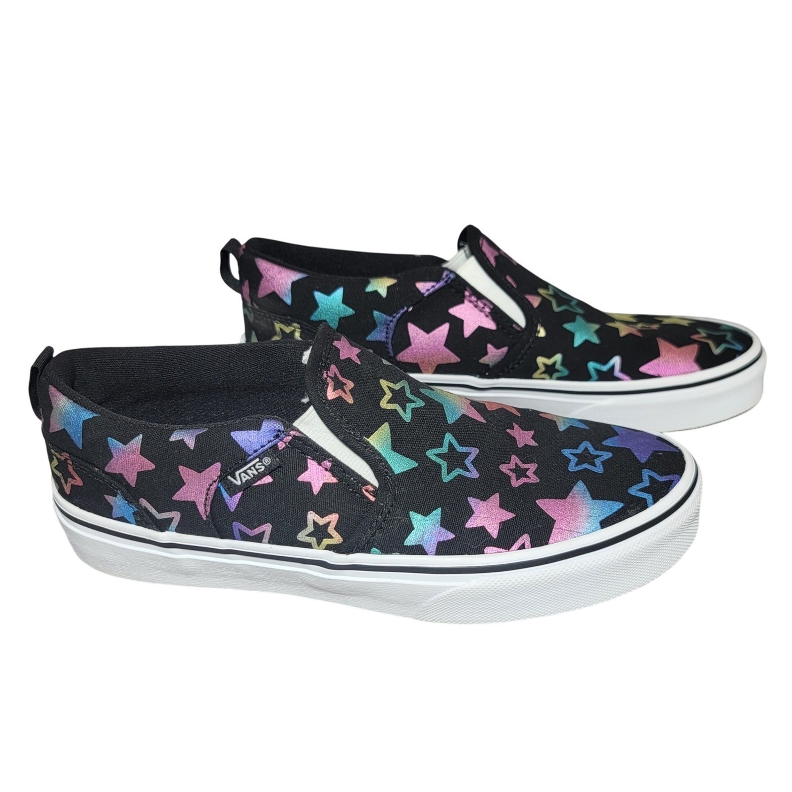 Vans Slip On Platform Iridescent Star Print Skate Shoes Sneakers thumbnail 7